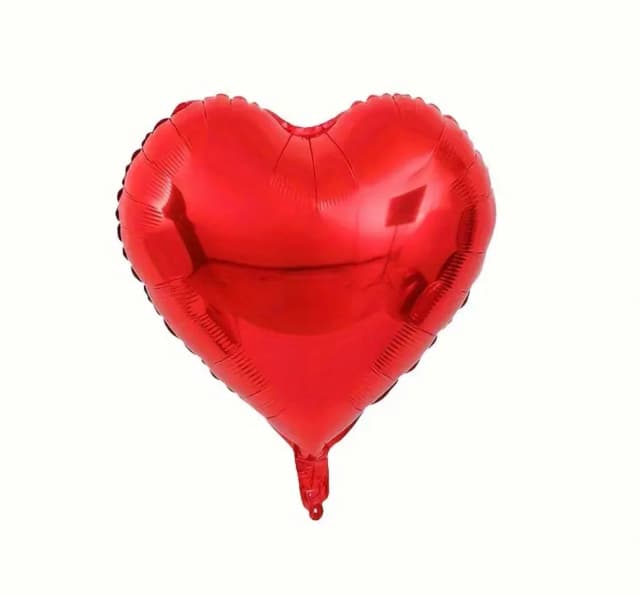 Red heart-shaped balloon with helium