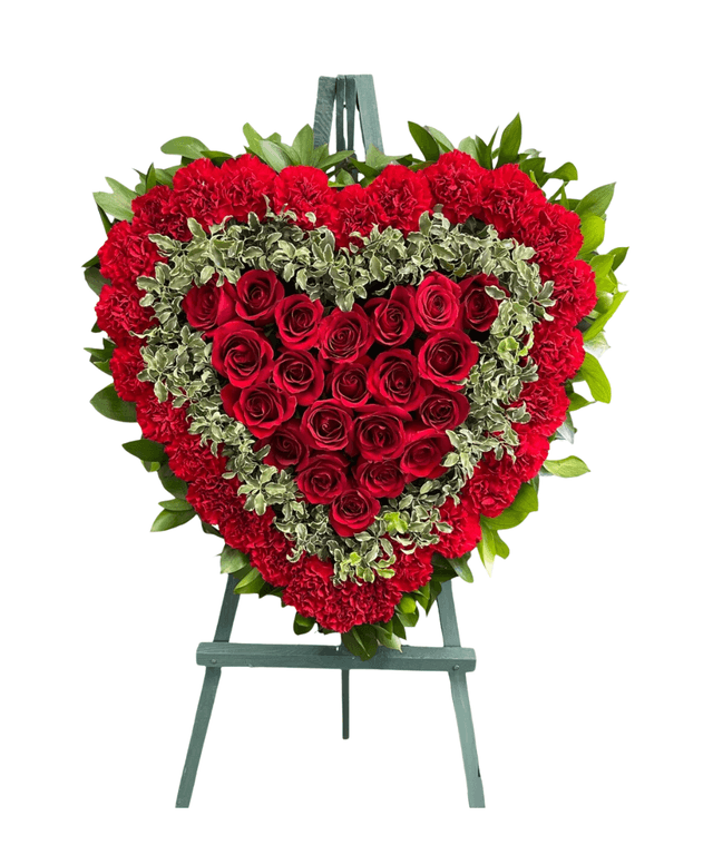 Funeral Wreath with red roses