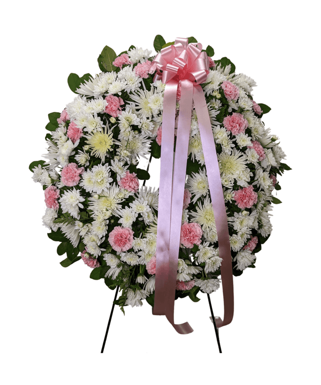 Funeral Wreath with chrysanthemums